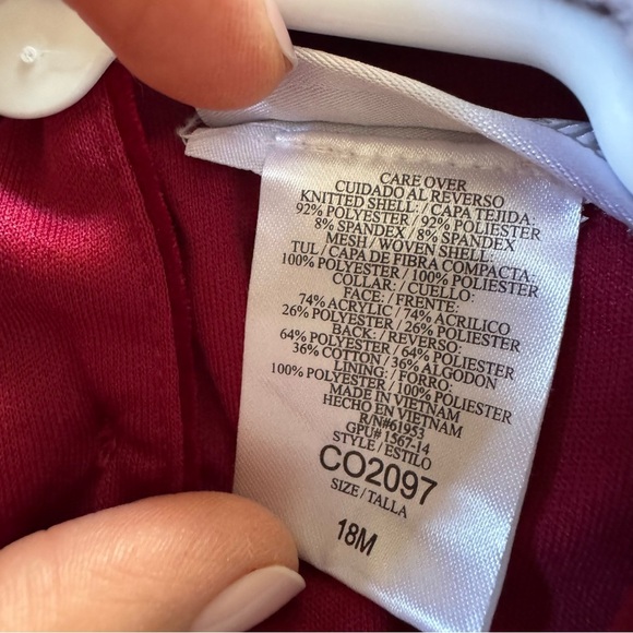 Jona Michelle Red Christmas Dress Baby Girl 18M Velvet Short Sleeve Faux Fur - Picture 7 of 7